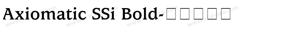 Axiomatic SSi Bold字体转换